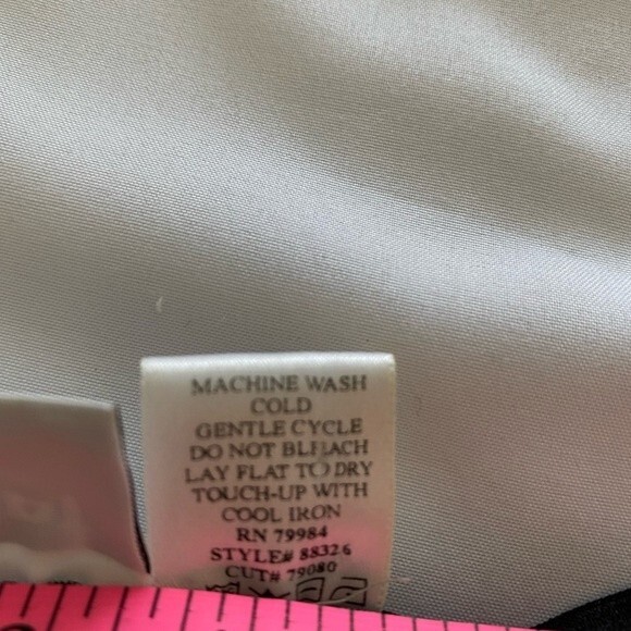 CHICO's Market 3/4 sleeve black cream striped size 12 - Picture 6 of 9